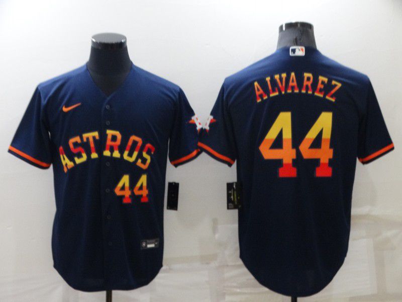 Men Houston Astros #44 Alvarez Blue Rainbow Edition Game Nike 2022 MLB Jersey->houston astros->MLB Jersey